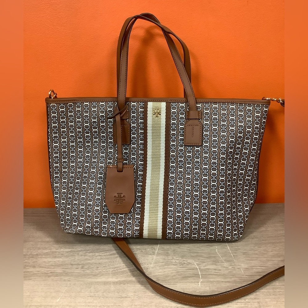 Tory Burch Printed Canvas and Leather Bag